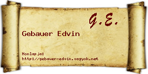 Gebauer Edvin névjegykártya